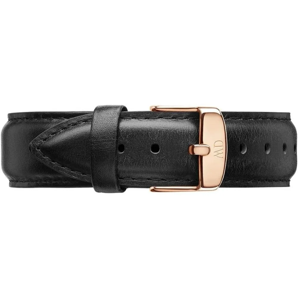 Daniel Wellington Classic Sheffield Italian Leather Watch Band (Black & R.Gold)